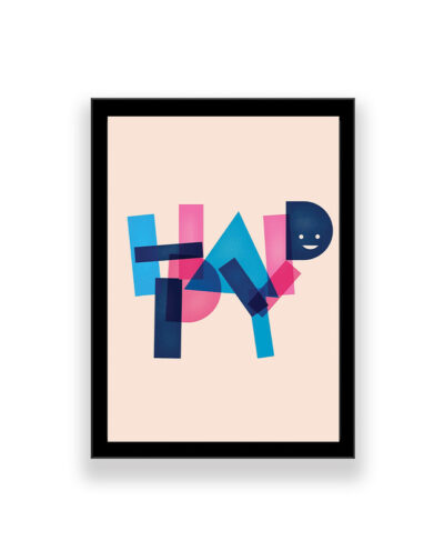 تابلو طرح مینیمال انگیزشی مدل happy