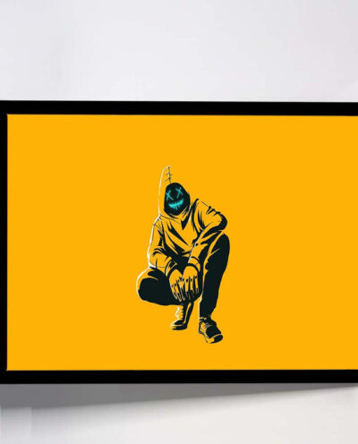 تابلو مدل anonmyus boy yellow minimal کد F-10023