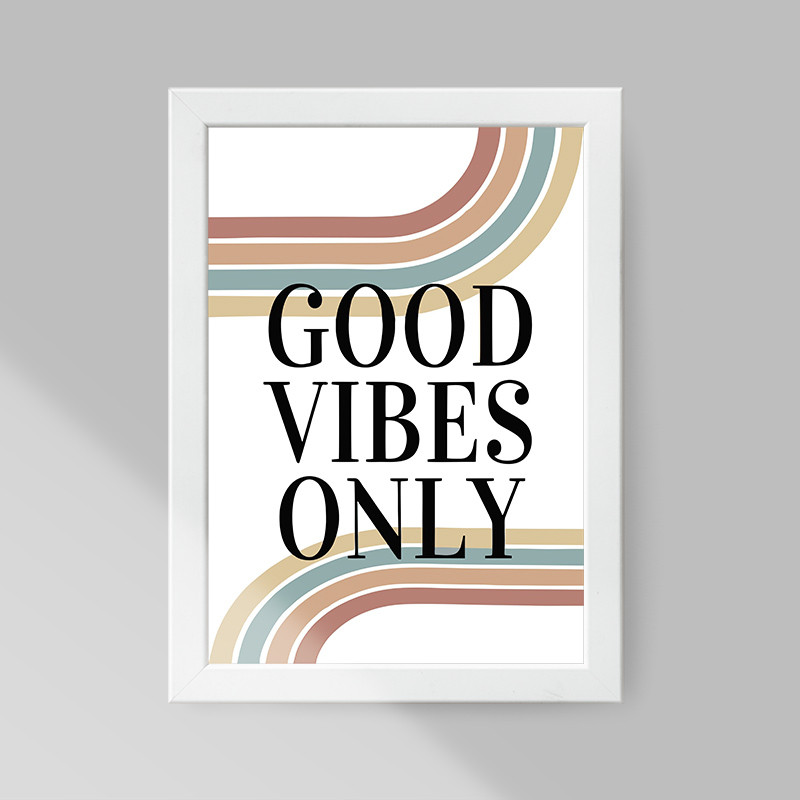 تابلو صبا طرح مدل مینیمال Good Vibes only کد S2922bw - Image 2