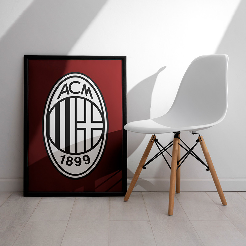 تابلو مدل دیواری طرح لوگو آث میلان AC Milan کد FD575 - Image 3