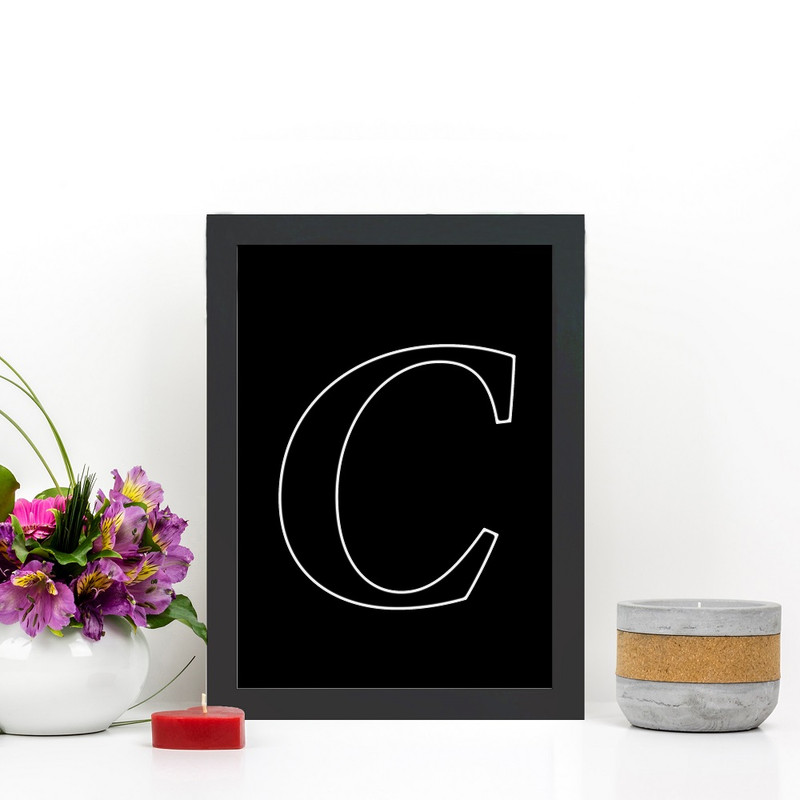 تابلو گالری چهره پرداز رخ مدل حرف C طرح عاشقانه دکوری کد Alphabet10010 - Image 2