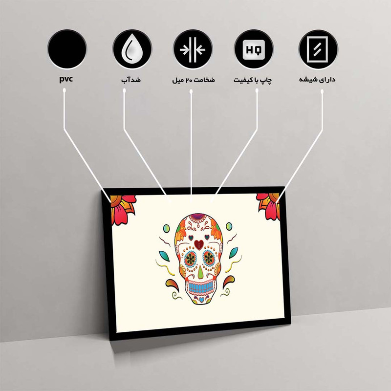 تابلو مدل skull colorful کد F-17006 - Image 10