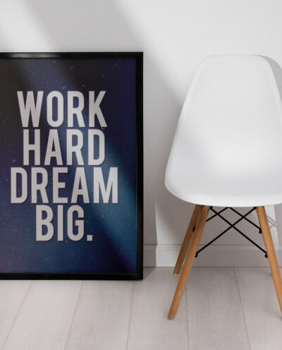 تابلو صبا طرح مدل work hard dream big