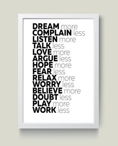 تابلو مدل دکوراتیو انگیزشی Dream more کد G08-10