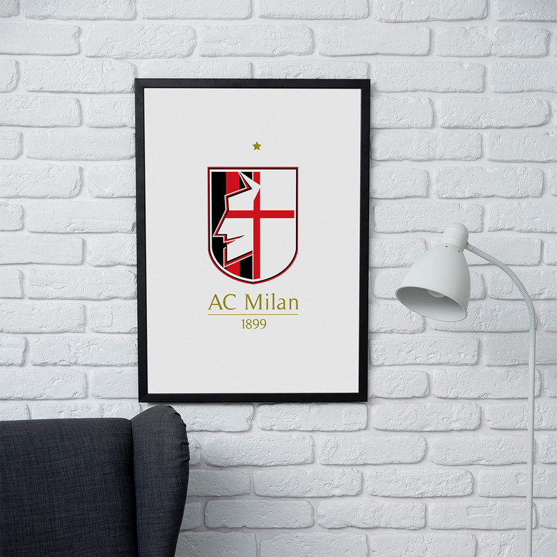 تابلو مدل دیواری طرح آث میلان AC Milan کد FD581 - Image 2