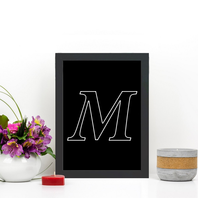 تابلو گالری چهره پرداز رخ مدل حرف M طرح عاشقانه دکوری کد Alphabet10003 - Image 9