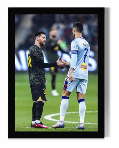 تابلو مدل دیواری طرح رونالدو و مسی Ronaldo and Messi کد FD496