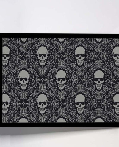 تابلو مدل skull tiles background کد F-17009
