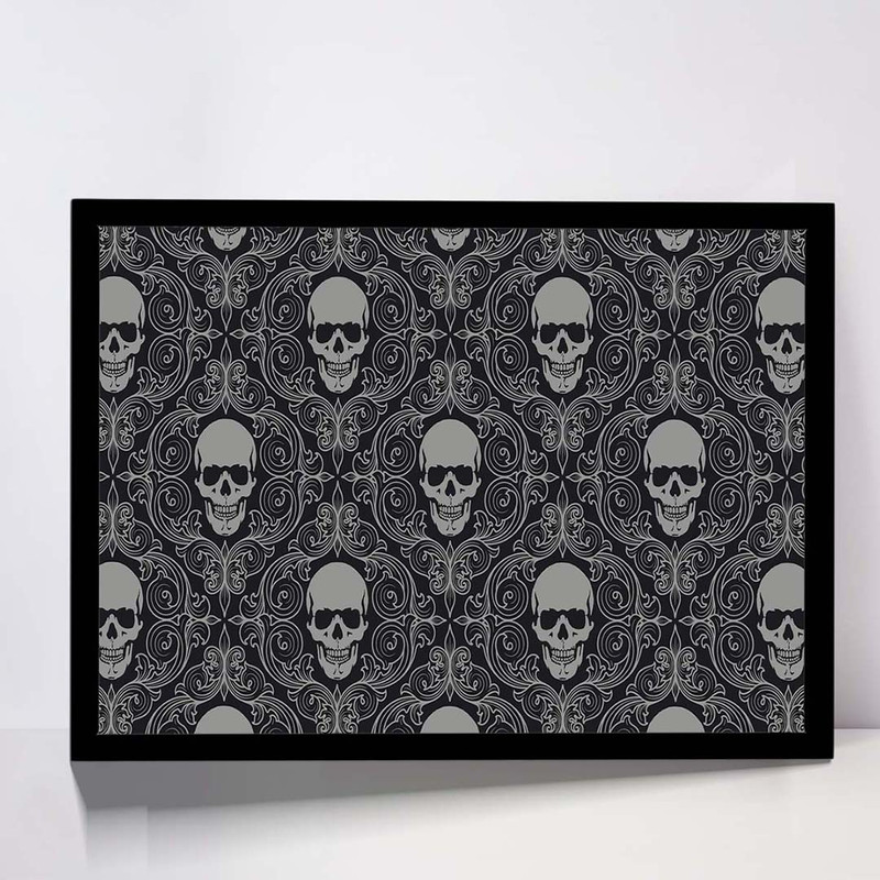 تابلو مدل skull tiles background کد F-17009