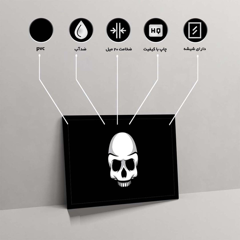 تابلو مدل skull black minimalism کد F-17003 - Image 10
