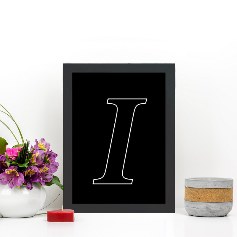 تابلو گالری چهره پرداز رخ مدل حرف I طرح عاشقانه دکوری کد Alphabet10009 - Image 2