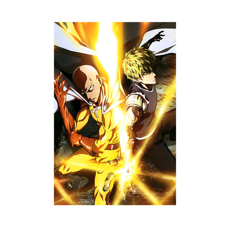 تابلو مدل انیمه سایتاما جنوس وان پانچ من 10 saitama Genos one punch man anime - Image 2