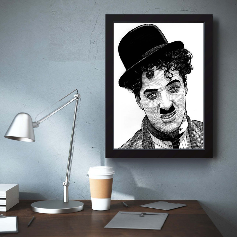 تابلو مدل چارلی چاپلین Charlie Chaplin کدm2410-b - Image 4