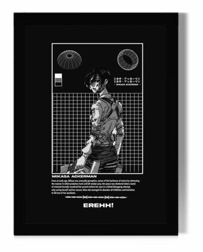 تابلو مدل دیواری طرح انیمه اتک آن تایتان Attack on titan کاراکتر ارن ییگر Eren Yeager کد FD090