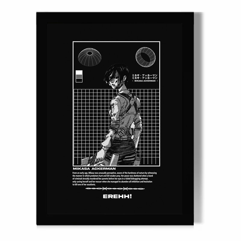 تابلو مدل دیواری طرح انیمه اتک آن تایتان Attack on titan کاراکتر ارن ییگر Eren Yeager کد FD090