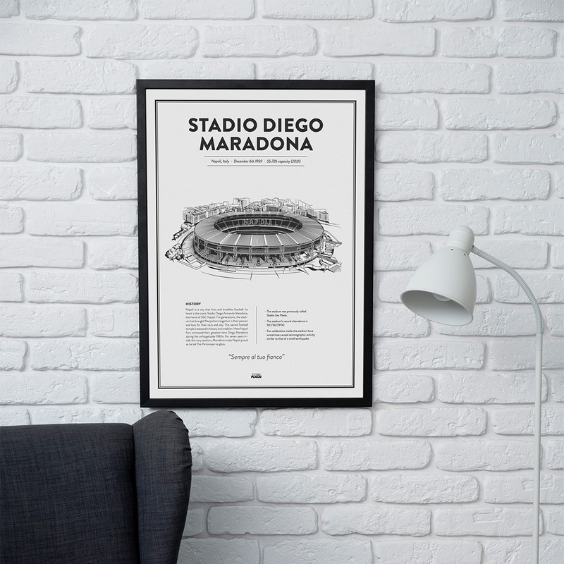 تابلو مدل دیواری طرح استادیوم دیگو مارادونا ناپولی Stadio Diego Maradona کد FD042 - Image 2