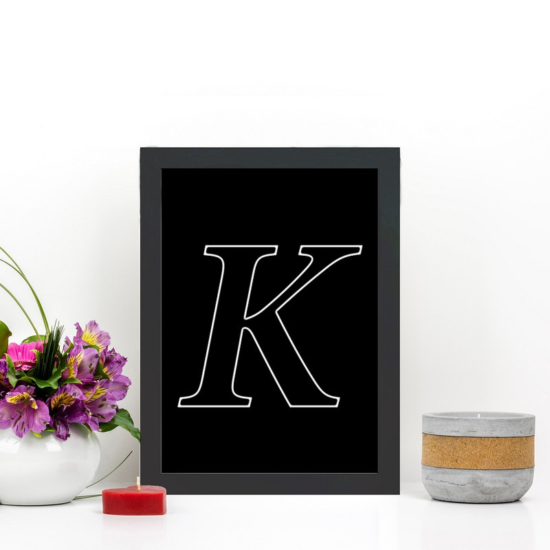 تابلو گالری چهره پرداز رخ مدل حرف K طرح عاشقانه دکوری کد Alphabet10015 - Image 2