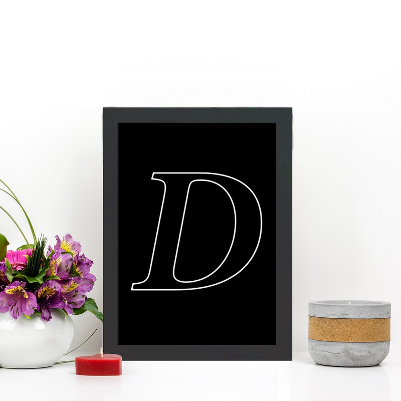 تابلو گالری چهره پرداز رخ مدل حرف D طرح عاشقانه دکوری کد Alphabet10008 - Image 2