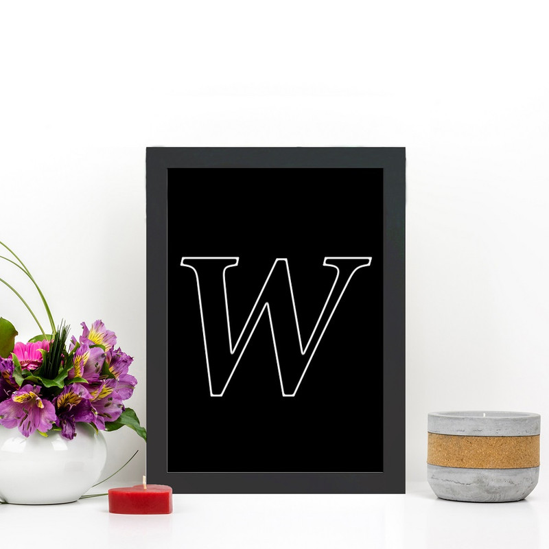 تابلو گالری چهره پرداز رخ مدل حرف W طرح عاشقانه دکوری کد Alphabet10023 - Image 2