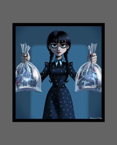 تابلو مدل ونزدی آدامز Wednesday Addams کد LAG1037