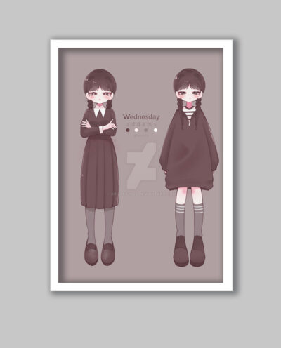 تابلو مدل ونزدی آدامز Wednesday Addams کد LA-G10822