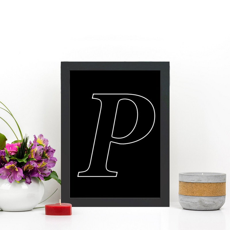 تابلو گالری چهره پرداز رخ مدل حرف P طرح عاشقانه دکوری کد Alphabet10005 - Image 2