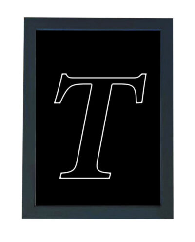 تابلو گالری چهره پرداز رخ مدل حرف T طرح عاشقانه دکوری کد Alphabet10020