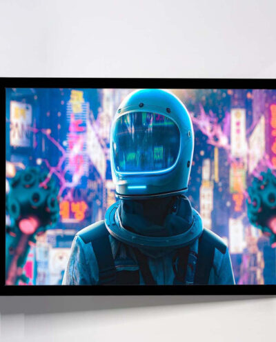 تابلو مدل astronaut alone in neon city کد F-10040