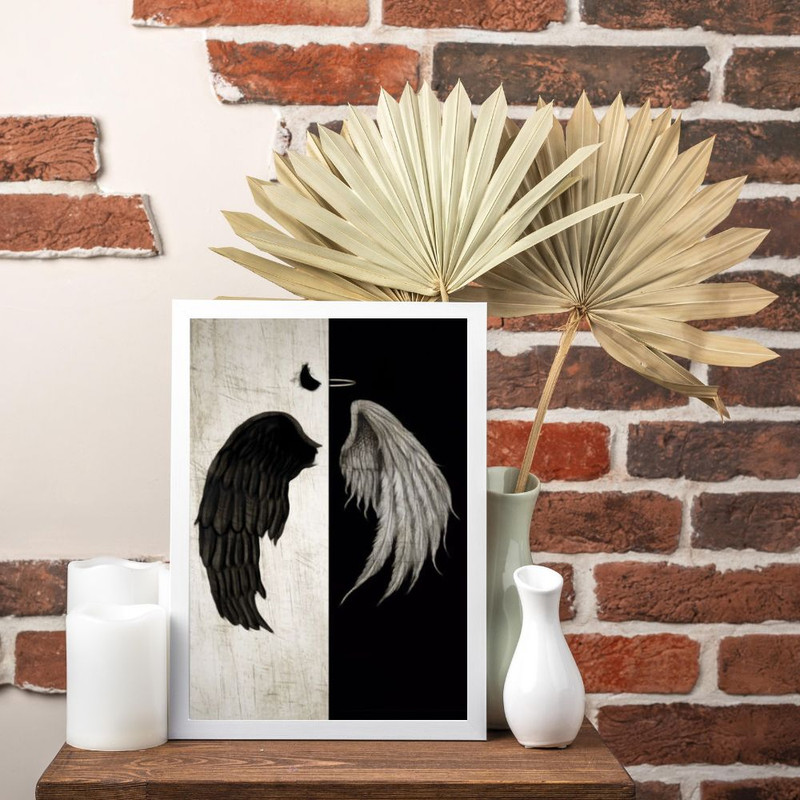 تابلو مدل میس فریم بال ها Devil and Angel - Image 2