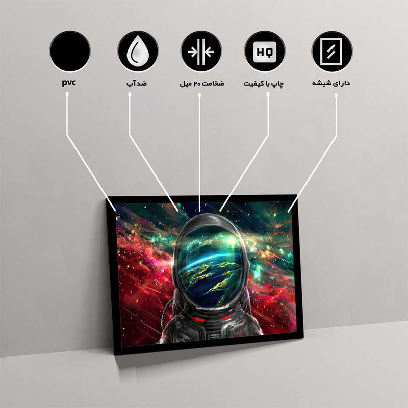 تابلو مدل astronaut colorful galaxy کد F-10041 - Image 10
