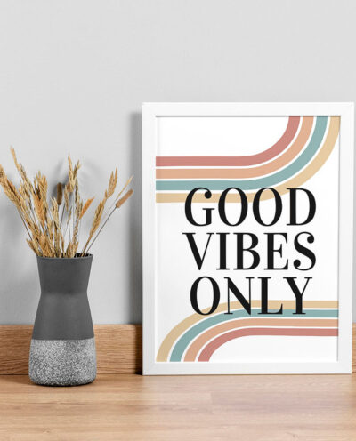 تابلو صبا طرح مدل مینیمال Good Vibes only کد S2922bw