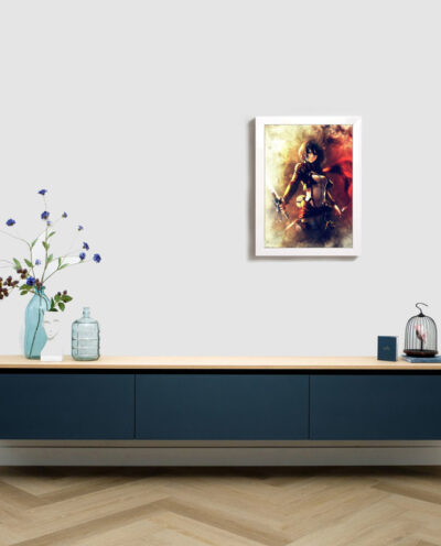 تابلو مدل تابلو مدل انیمه اتک ان تایتان میکاسا attack on titan mikasa W297
