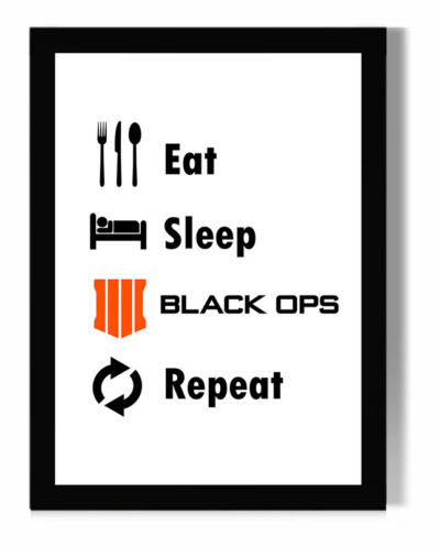 تابلو مدل دیواری بازی Call Of Duty طرح Eat Sleep Call Of Duty Repeat کد FD286