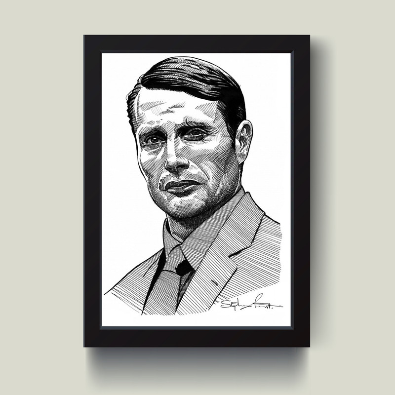 تابلو مدل Mads Mikkelsen کدm2641-b