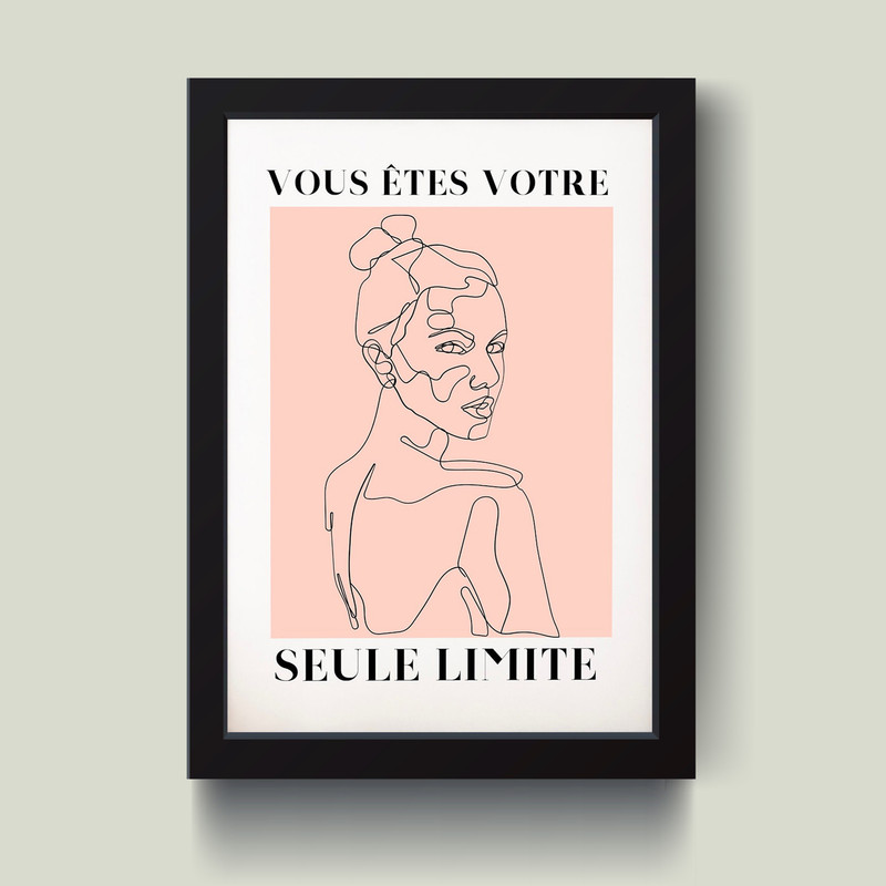 تابلو مدل مینیمال pink Seule limite کد m2581-w