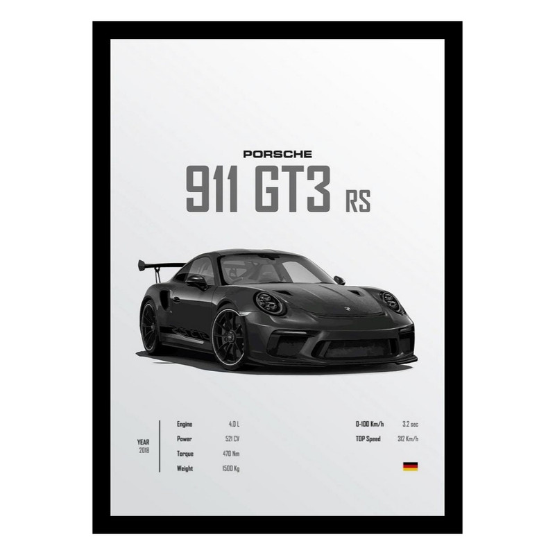 تابلو مدل ماشین پورش 911 GT3 Rs - Image 2