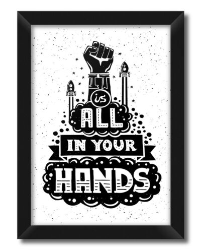 تابلو فنچ آرت طرح All Is In Your Hands کد QT102E-BW