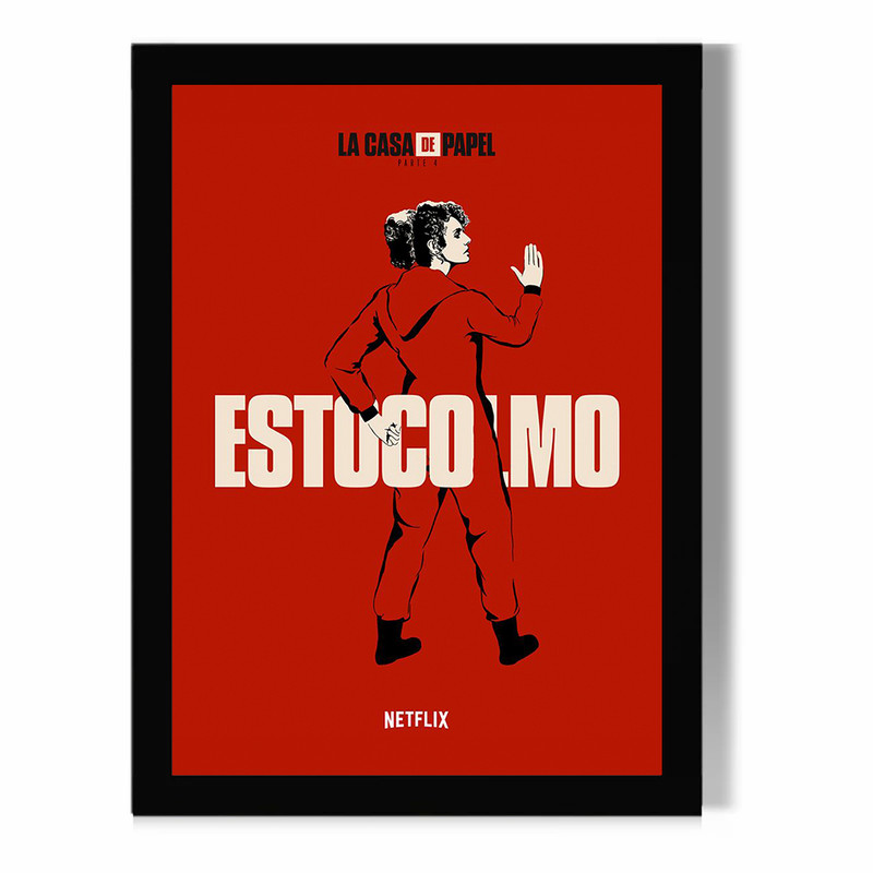 تابلو مدل دیواری طرح استکهلم Estpcolmo سریال خانه کاغذی Money Heist کد FD201