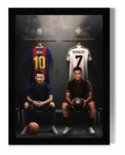 تابلو مدل دیواری طرح رونالدو و مسی Ronaldo and Messi کد FD487
