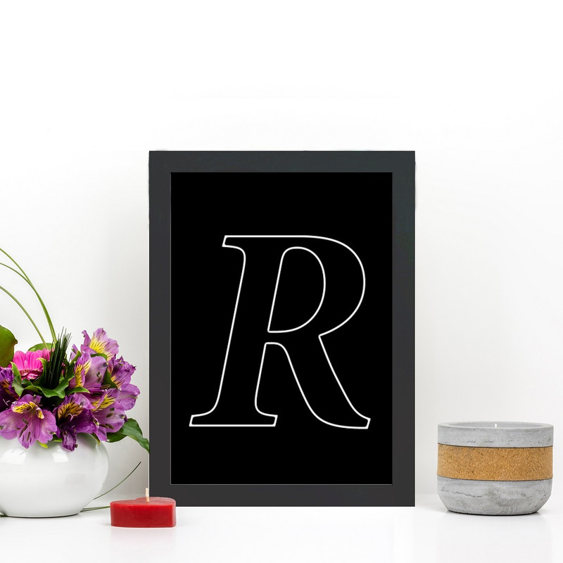 تابلو گالری چهره پرداز رخ مدل حرف R طرح عاشقانه دکوری کد Alphabet10019 - Image 2