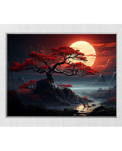 تابلو طرح منظره مدل Red Sun