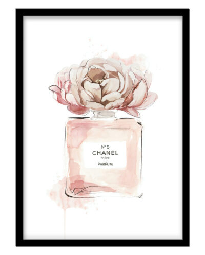 تابلو فورنیمو مدل دکوراتیو پوستر آبرنگ مینیمال عطر شنل کد 05311B