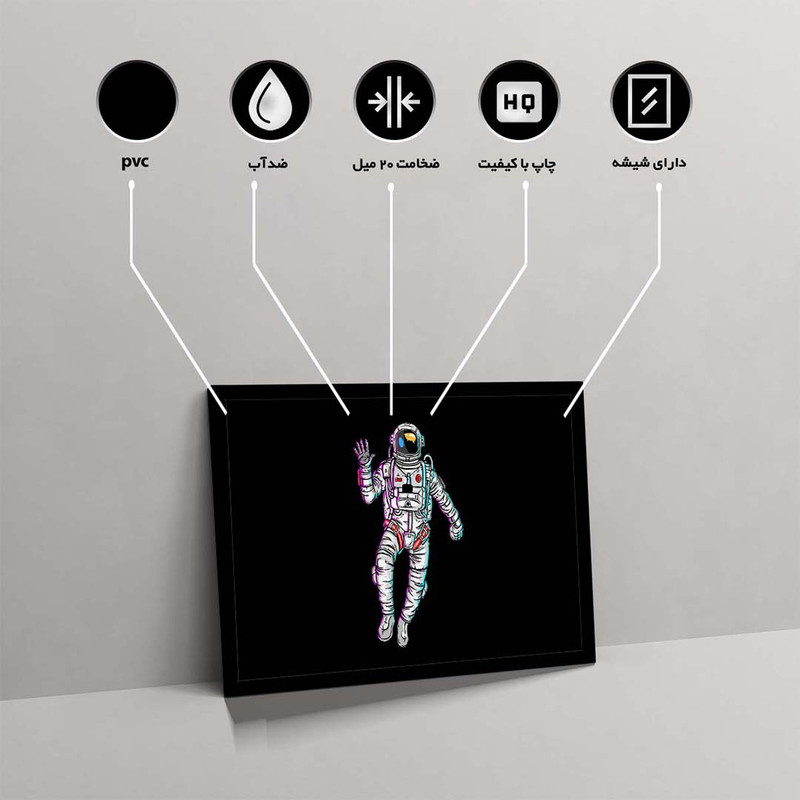 تابلو مدل astronaut waving hand minimal کد F-10047 - Image 10