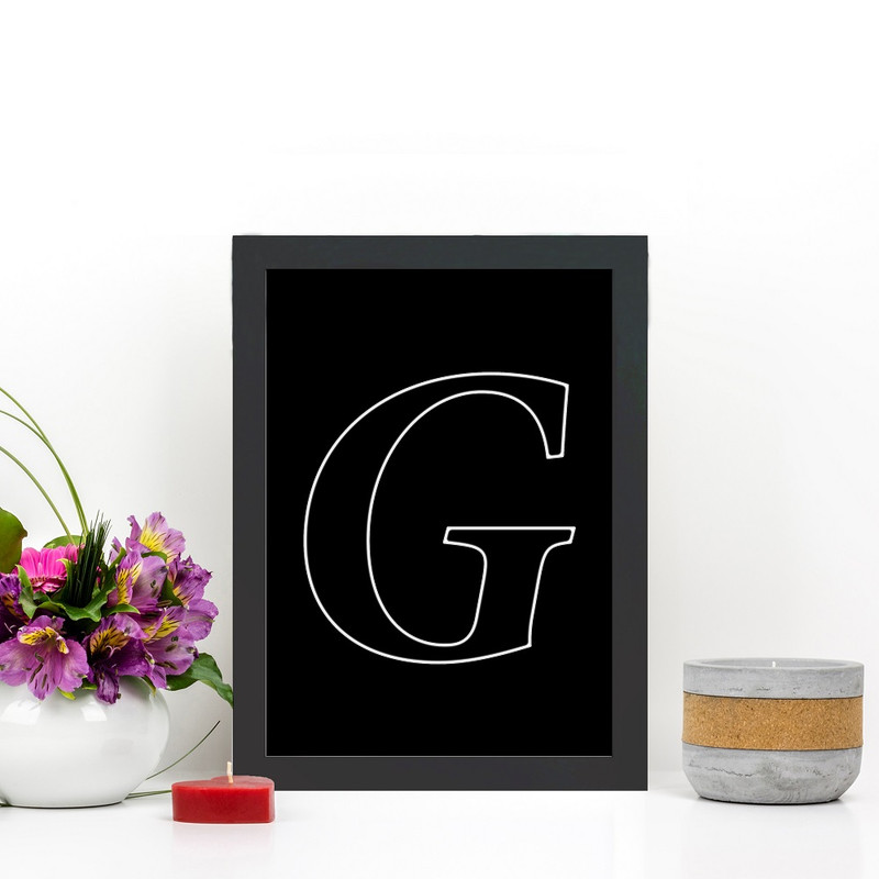 تابلو گالری چهره پرداز رخ مدل حرف G طرح عاشقانه دکوری کد Alphabet10013 - Image 3