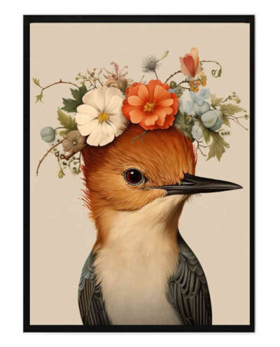 تابلو مدل Bird with a flower کد 248901445