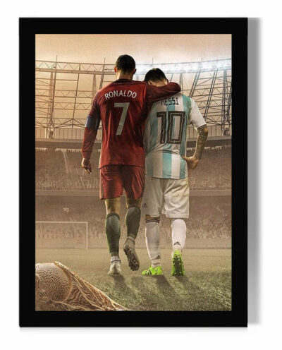 تابلو مدل دیواری طرح رونالدو و مسی Ronaldo and Messi کد FD495