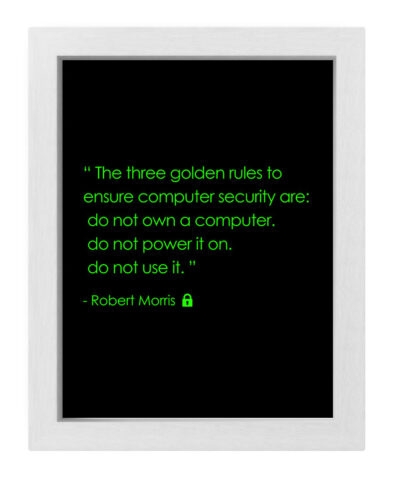 تابلو طرح امنیت سایبری مدل Golden rules for security